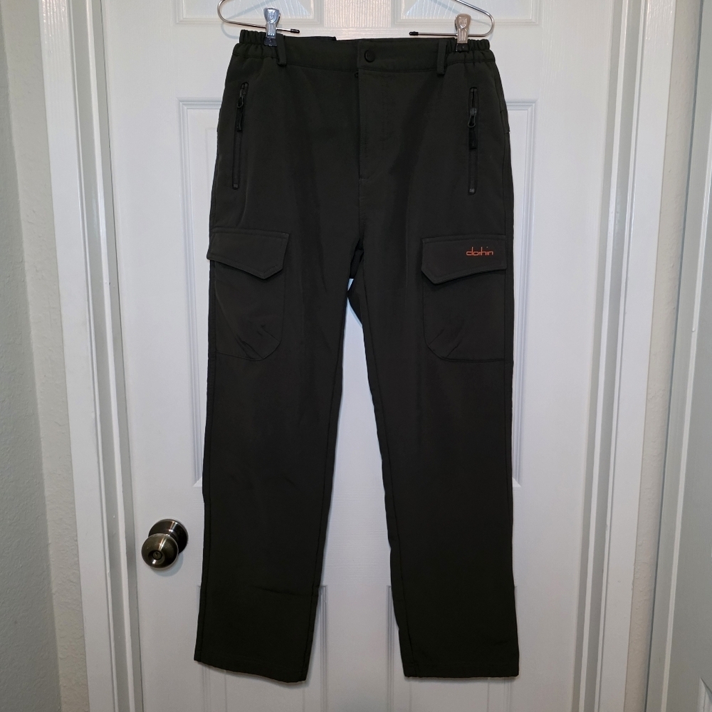 Clothin Green Fleece Lined Activewear Snow Cargo Pants Sz 6